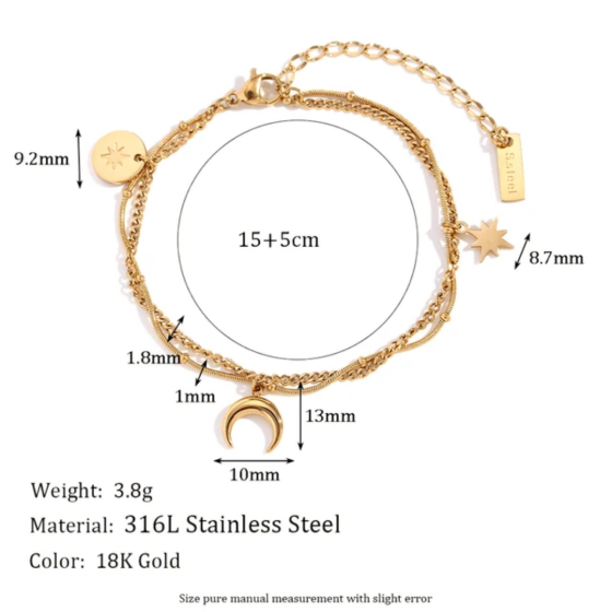 Lunar Glow Charm Bracelet