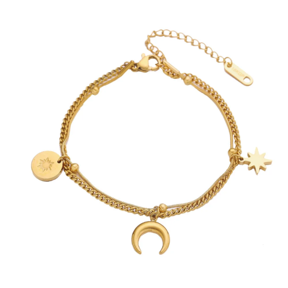 Lunar Glow Charm Bracelet