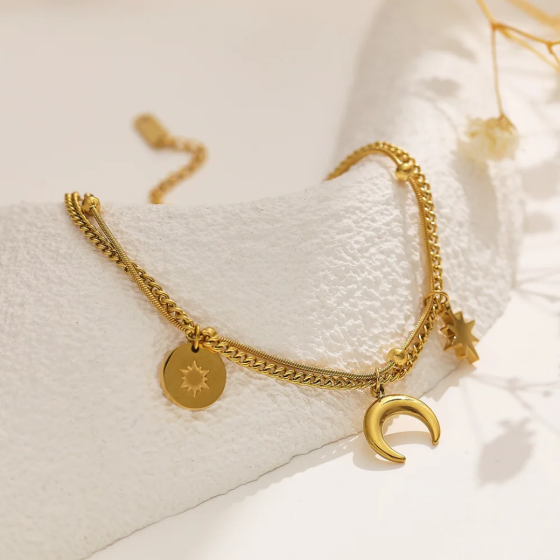 Lunar Glow Charm Bracelet
