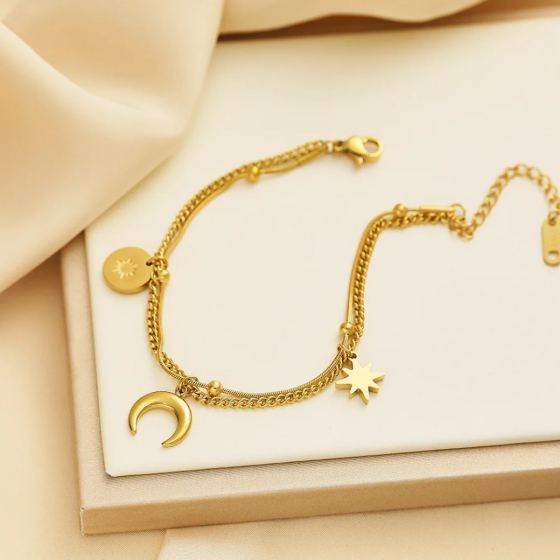 Lunar Glow Charm Bracelet