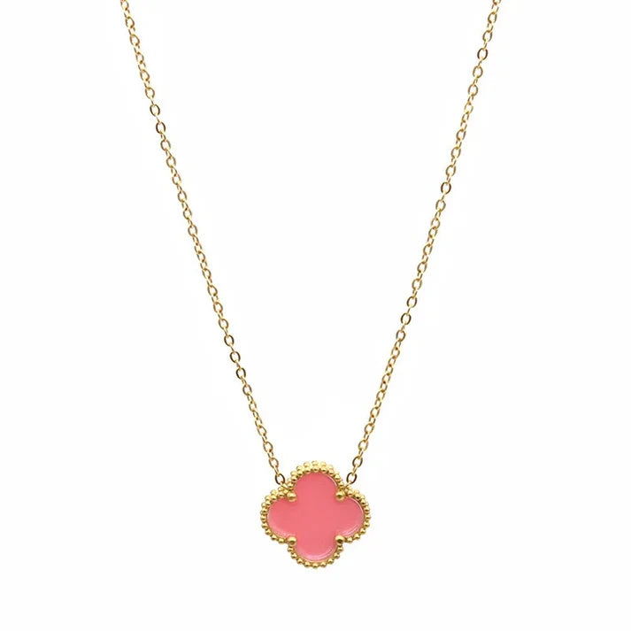 Clover Necklace - Pink