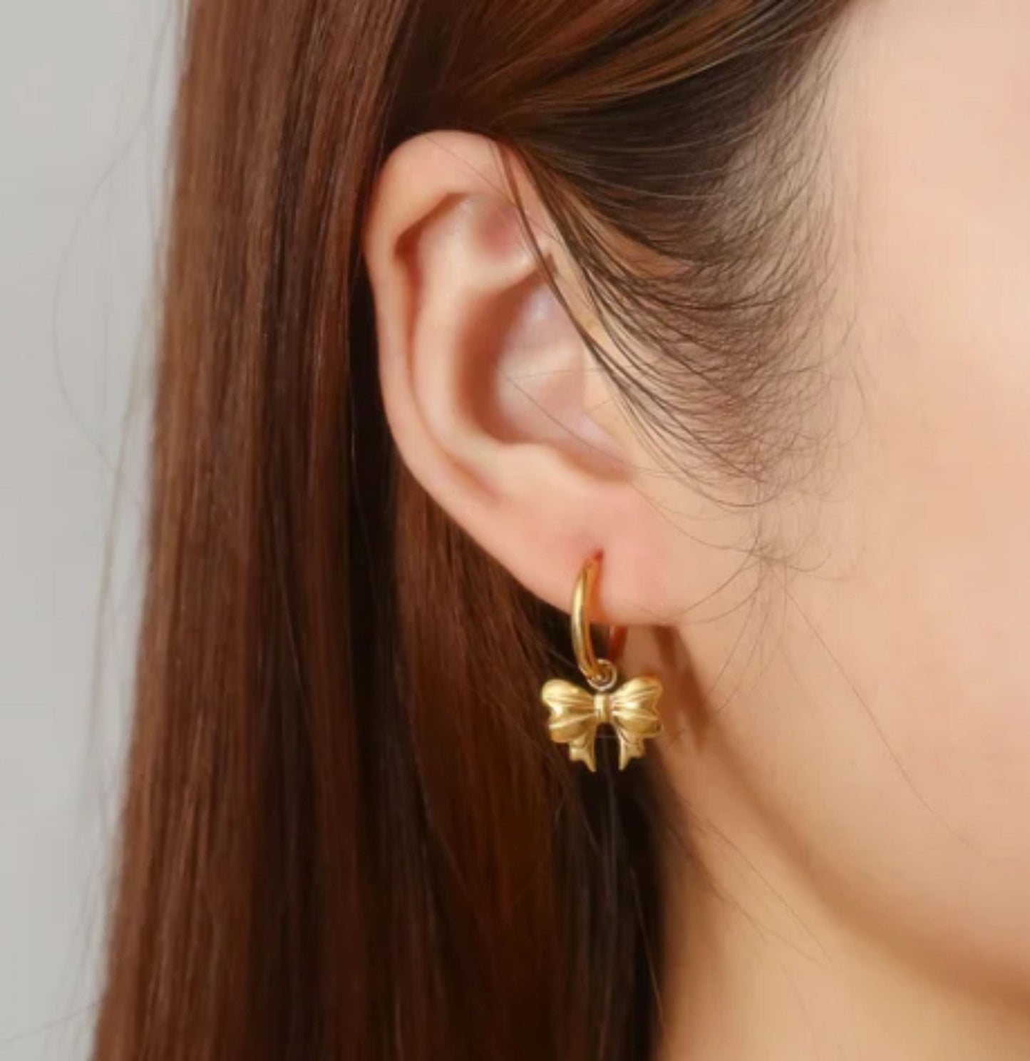 Bow Charm Hoops