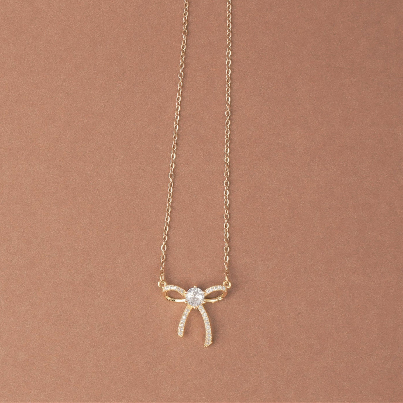 Solitaire Bow Necklace