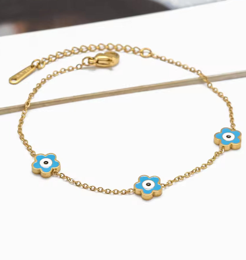 Evil Eye Daisy Bracelet