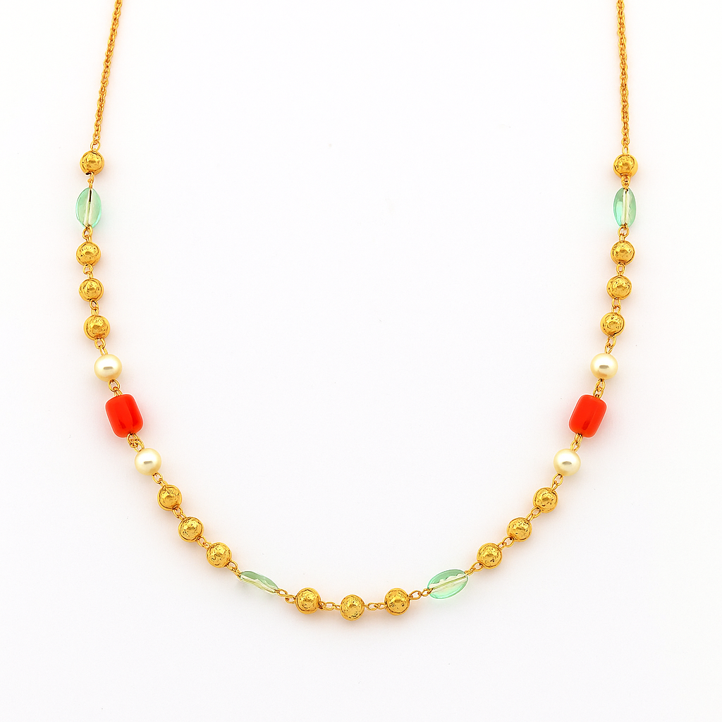 Drishti - Coral Mist Bead Necklace Set