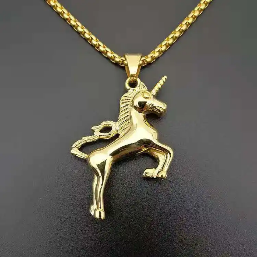Golden Unicorn Necklace