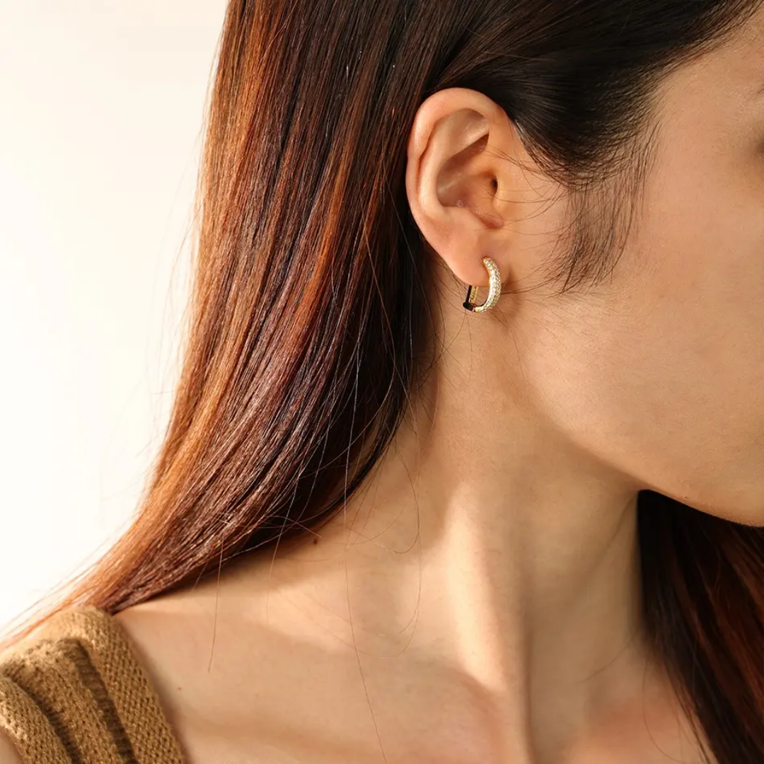 Crescent Luster Hoops