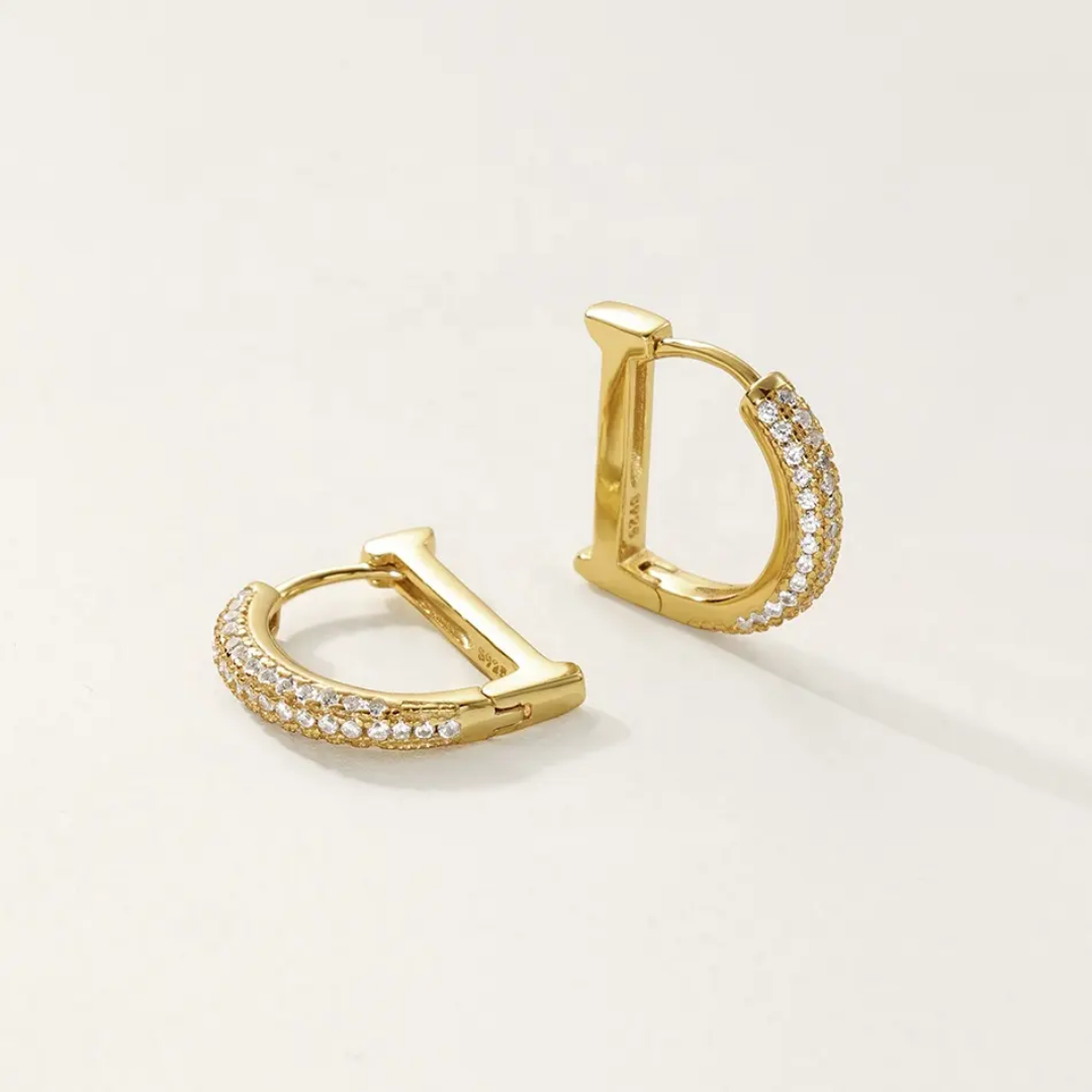 Crescent Luster Hoops