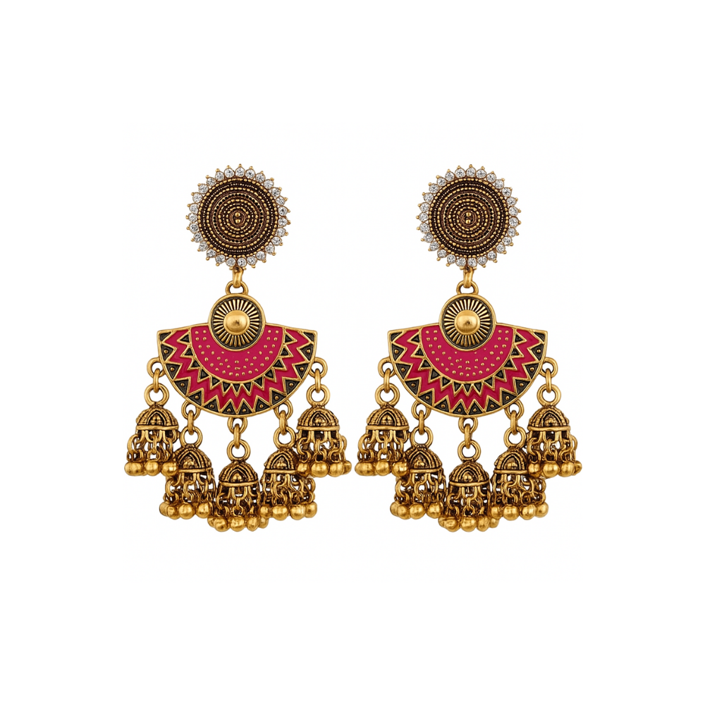 Pink Dome Earrings