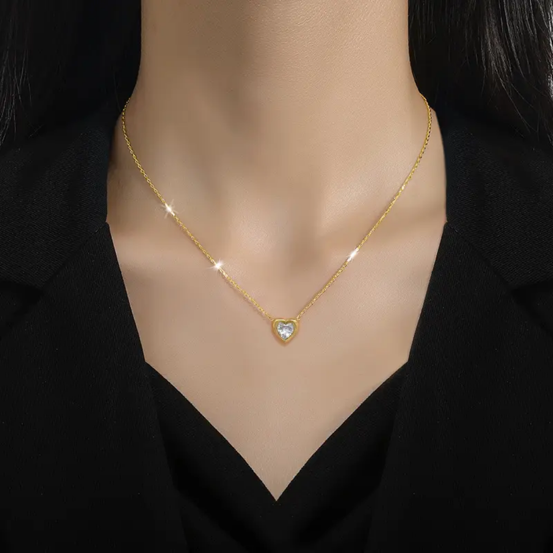 Dainty Heart Diamond Necklace