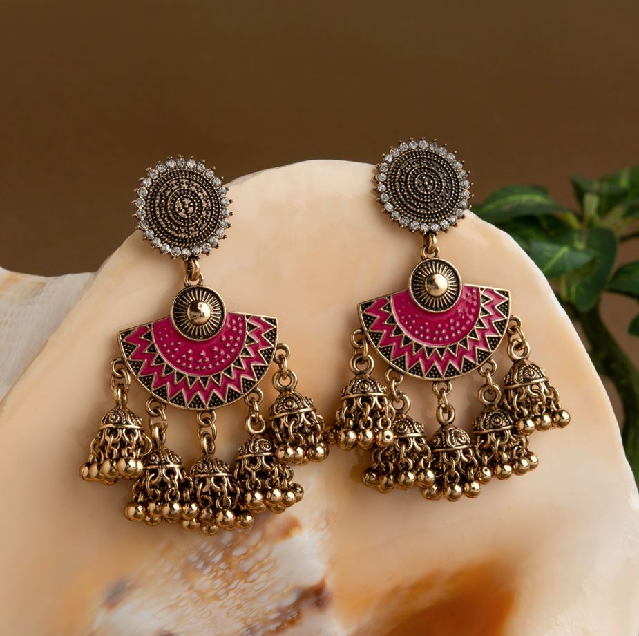 Pink Dome Earrings