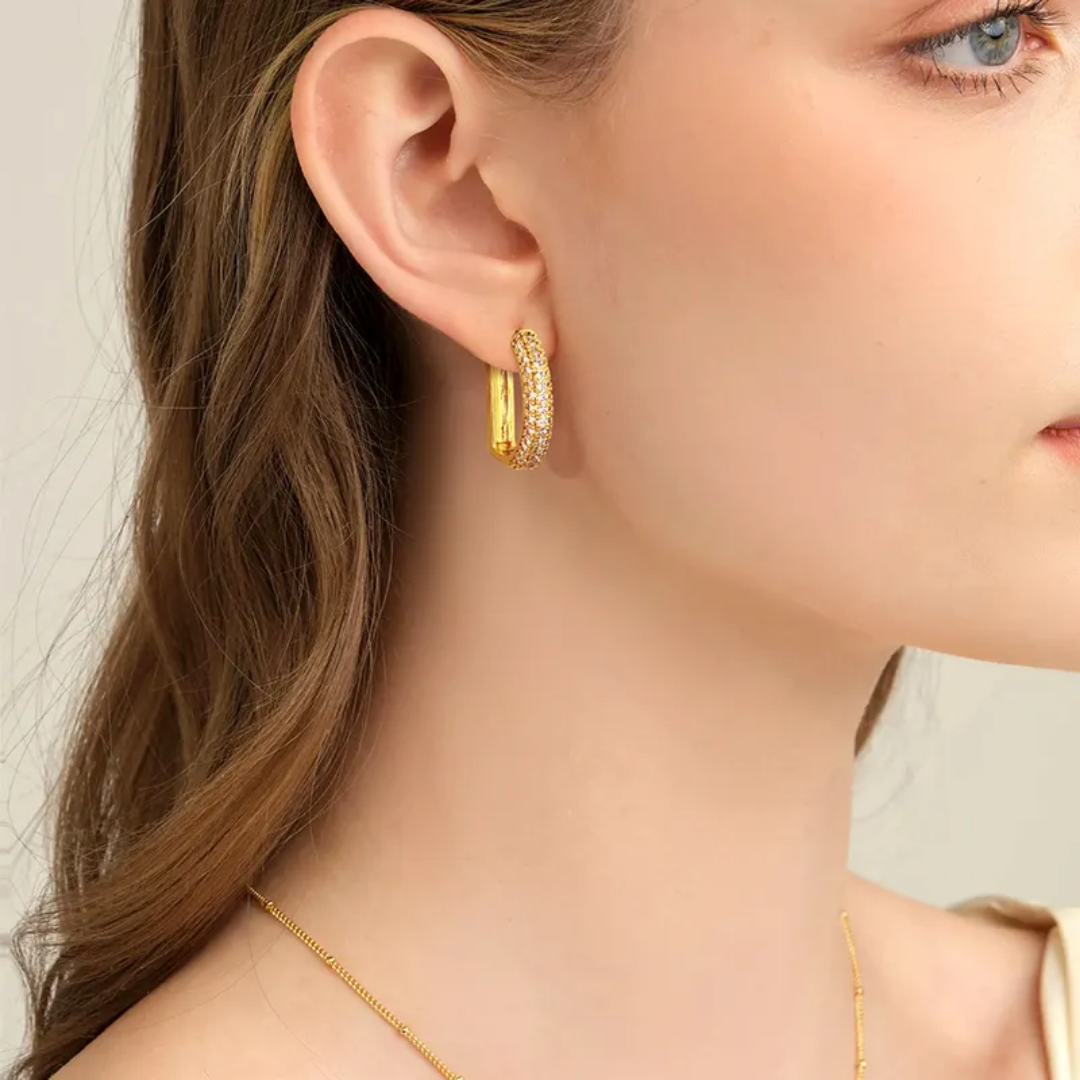 Crescent Luster Hoops