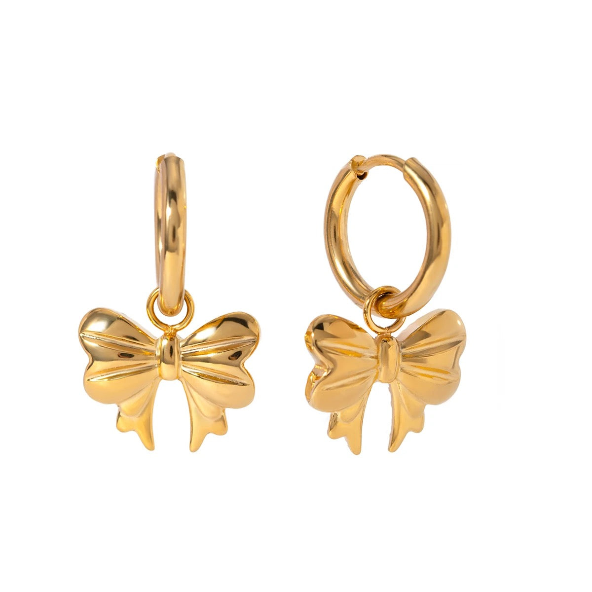 Bow Charm Hoops