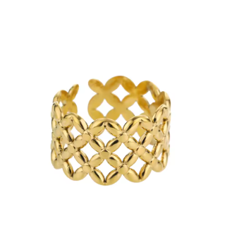 Golden Bloom Vine Ring