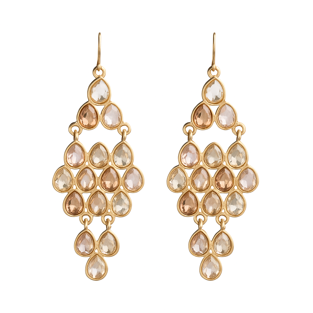 Crystal Cluster Drop Earrings