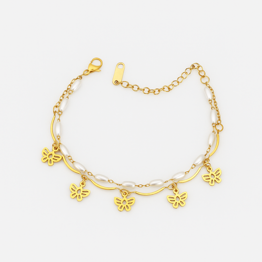 Pearl & Butterfly Bracelet