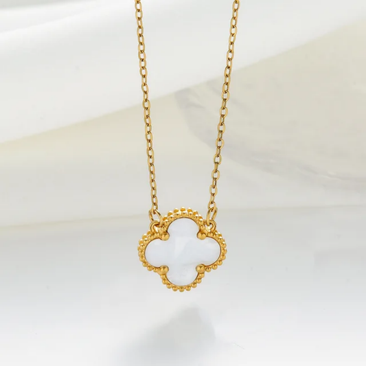 Clover Necklace - White