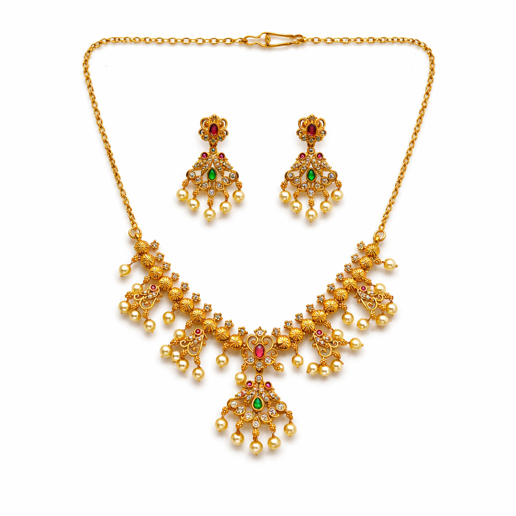 Vamika - Divine Pearl Garland Necklace
