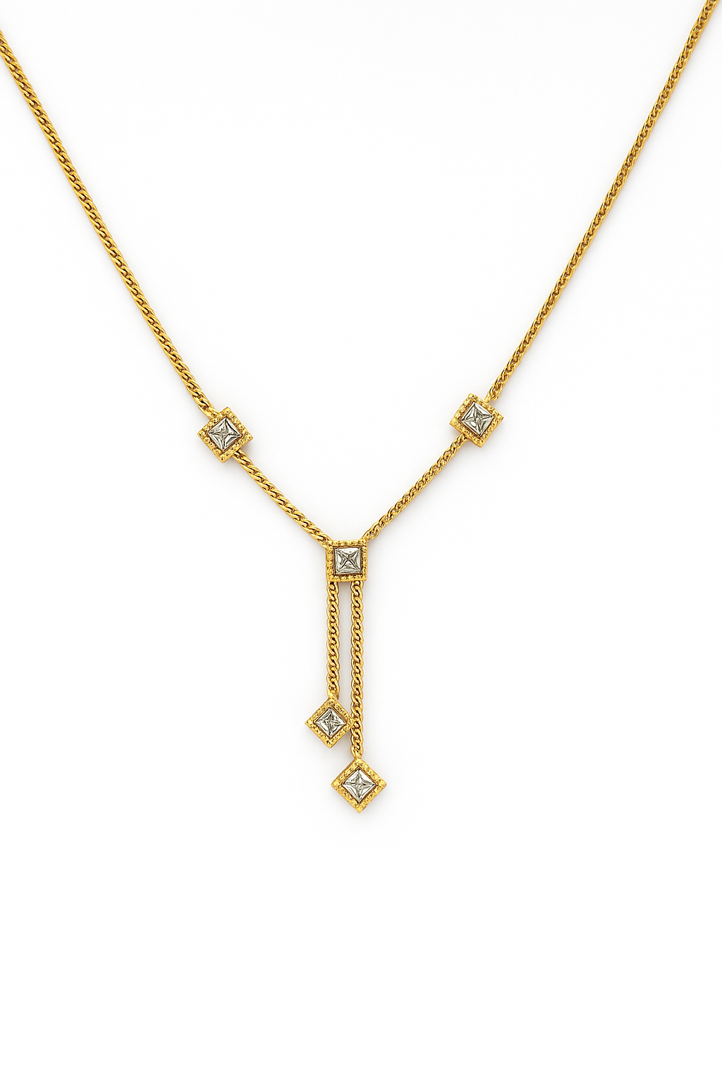 Shimmer Square Drop Necklace
