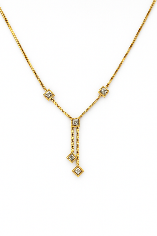 Shimmer Square Drop Necklace