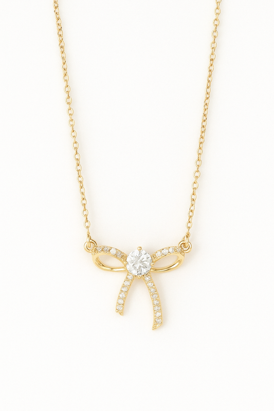 Solitaire Bow Necklace